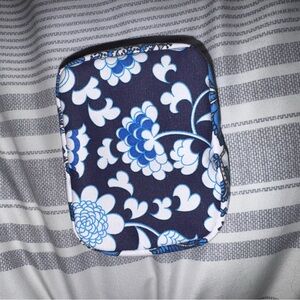 Estee Lauder Blue and White Floral Pouch